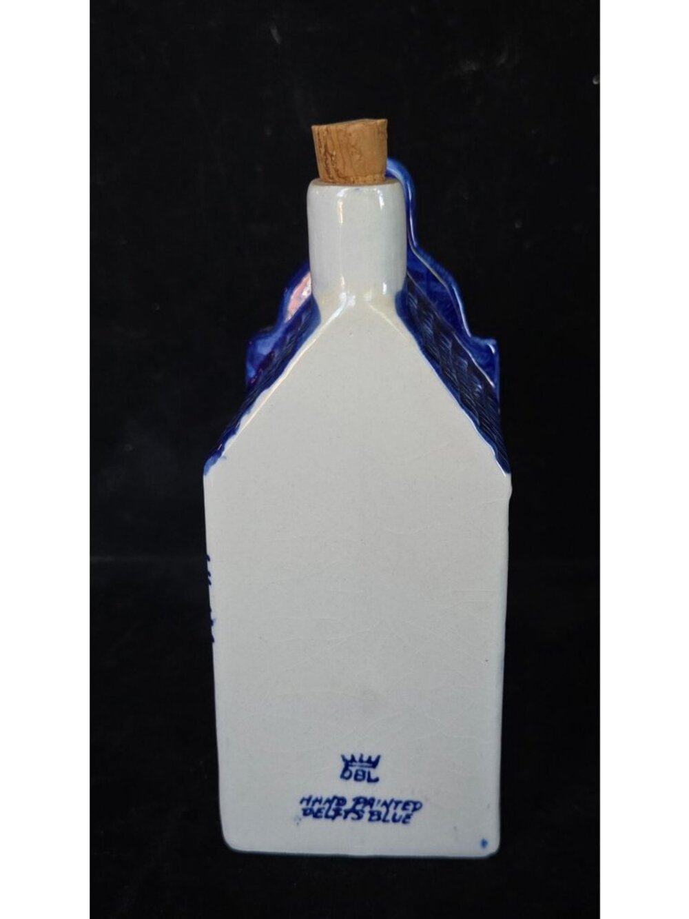 Delft Blauw Hand Painted Blue Porcelain Building decanter w/cork - Picture 4 of 6